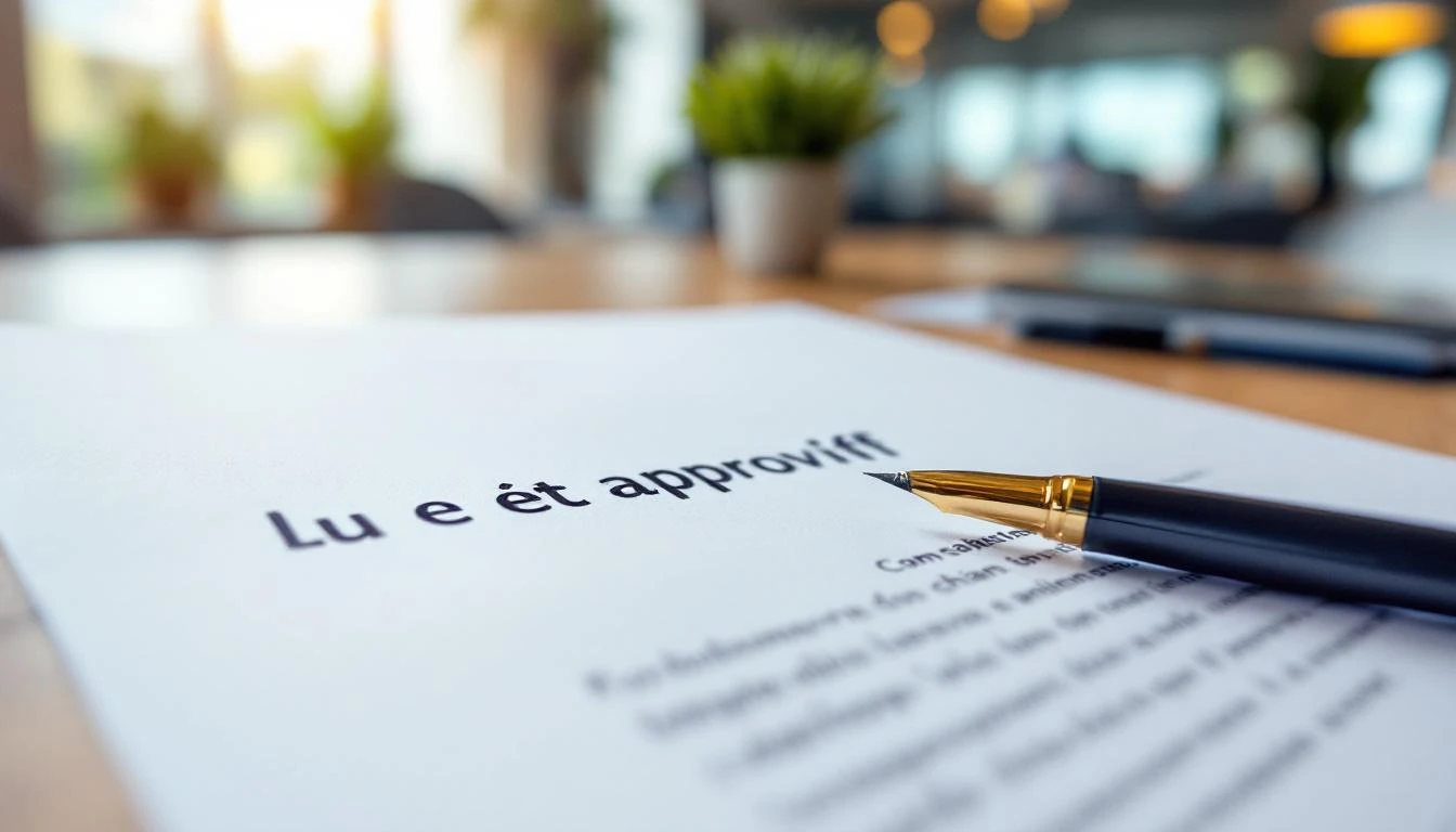Signature précédée de la mention lu et approuvé : obligatoire